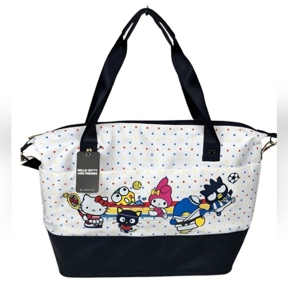 Sanrio Hello Kitty & Friends Weekender Duffle Bag Polka Dot Travel Gym NWOT
